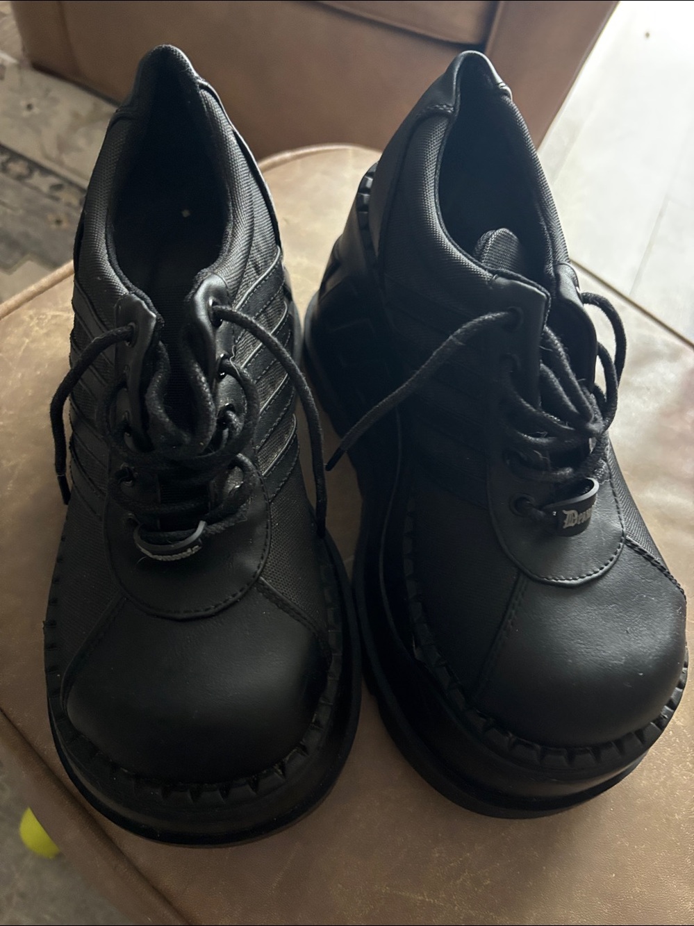 Demonia "Stomp-08" Creepers in Black | Size: 10
